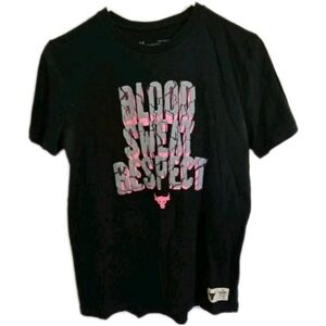 Under Armour Project Rock "Blood Sweat Respect" Graphic T-Shirt - Black/Pink
